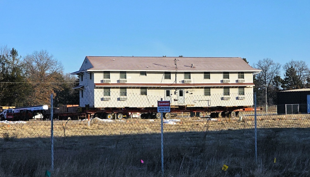 Contractors move first of five World War II-era barracks in 2025 at Fort McCoy