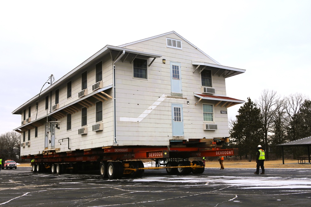 Contractors move first of five World War II-era barracks in 2025 at Fort McCoy