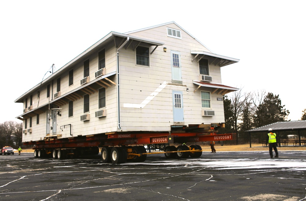 Contractors move first of five World War II-era barracks in 2025 at Fort McCoy