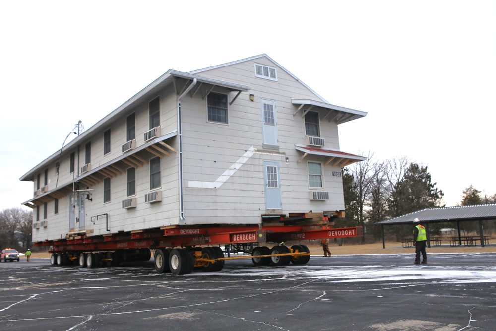 Contractors move first of five World War II-era barracks in 2025 at Fort McCoy