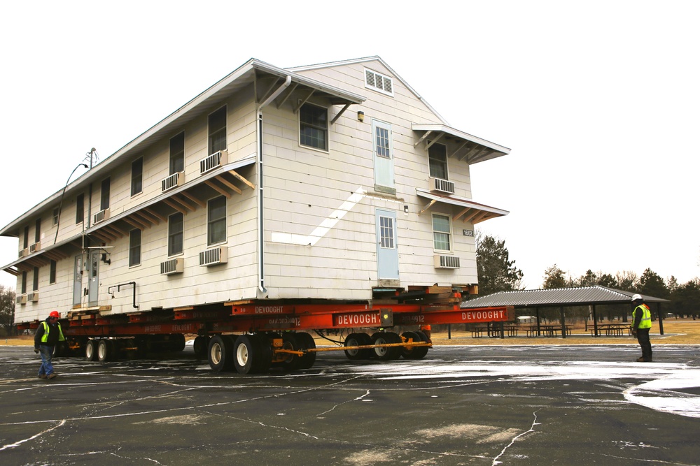 Contractors move first of five World War II-era barracks in 2025 at Fort McCoy