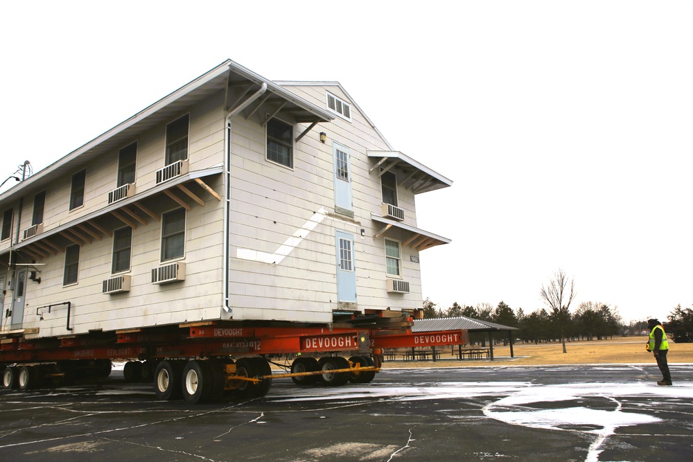 Contractors move first of five World War II-era barracks in 2025 at Fort McCoy