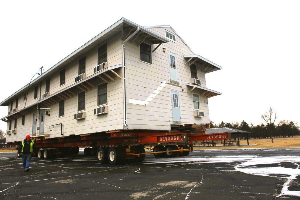 Contractors move first of five World War II-era barracks in 2025 at Fort McCoy