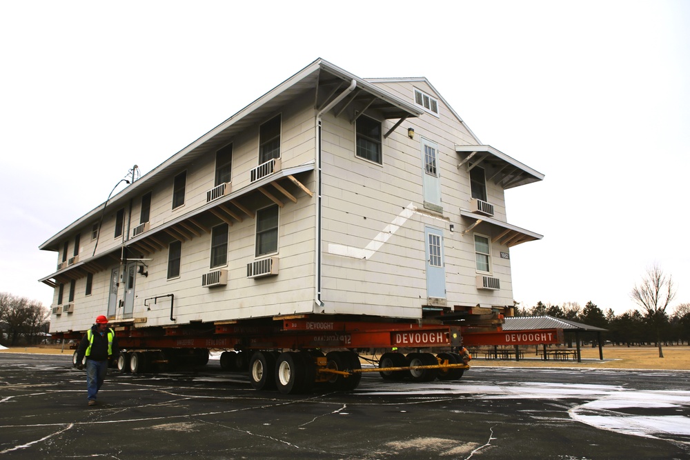 Contractors move first of five World War II-era barracks in 2025 at Fort McCoy