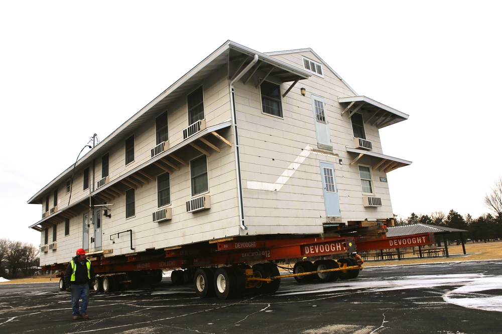 Contractors move first of five World War II-era barracks in 2025 at Fort McCoy