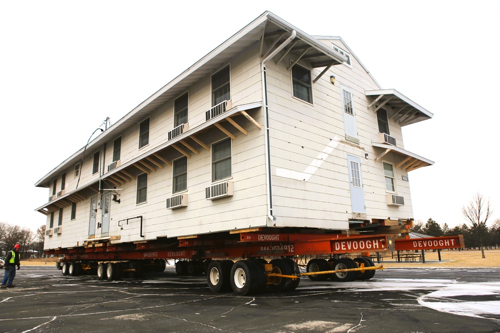 Contractors move first of five World War II-era barracks in 2025 at Fort McCoy