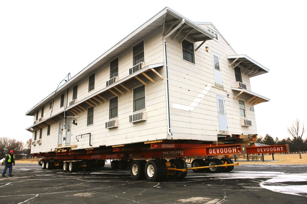 Contractors move first of five World War II-era barracks in 2025 at Fort McCoy