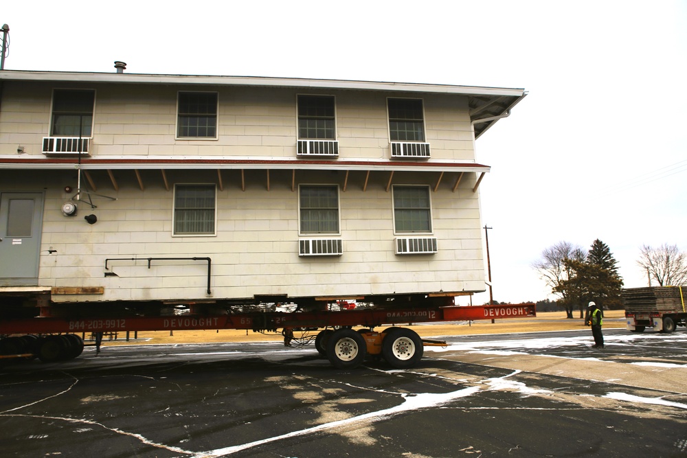 Contractors move first of five World War II-era barracks in 2025 at Fort McCoy