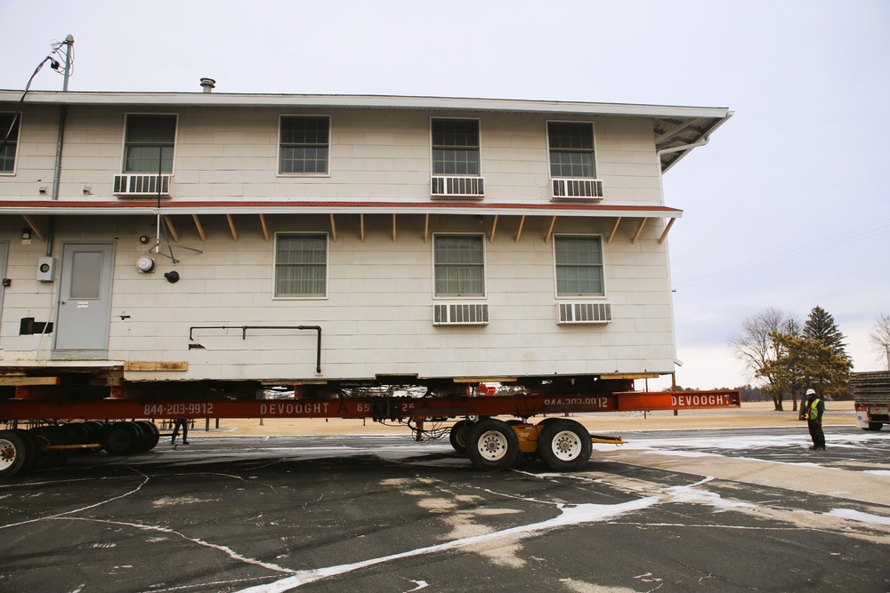 Contractors move first of five World War II-era barracks in 2025 at Fort McCoy