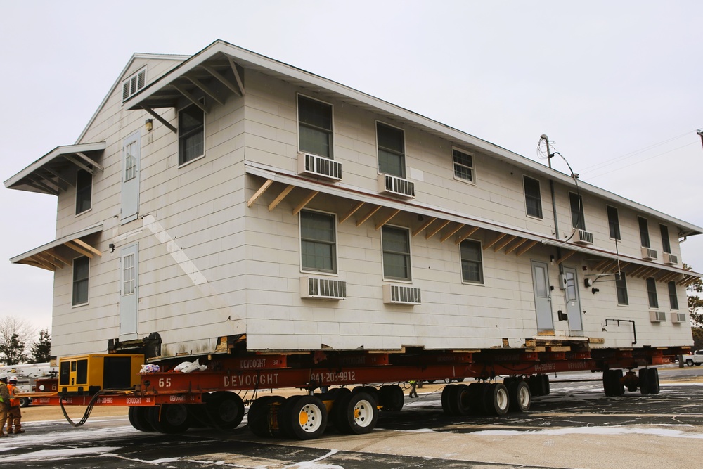 Contractors move first of five World War II-era barracks in 2025 at Fort McCoy