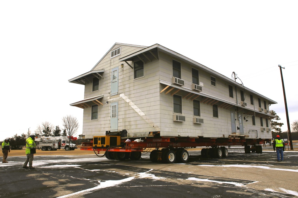 Contractors move first of five World War II-era barracks in 2025 at Fort McCoy