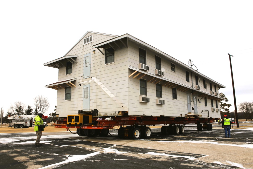 Contractors move first of five World War II-era barracks in 2025 at Fort McCoy