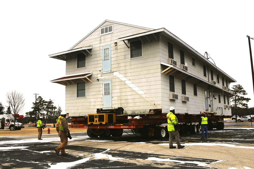 Contractors move first of five World War II-era barracks in 2025 at Fort McCoy