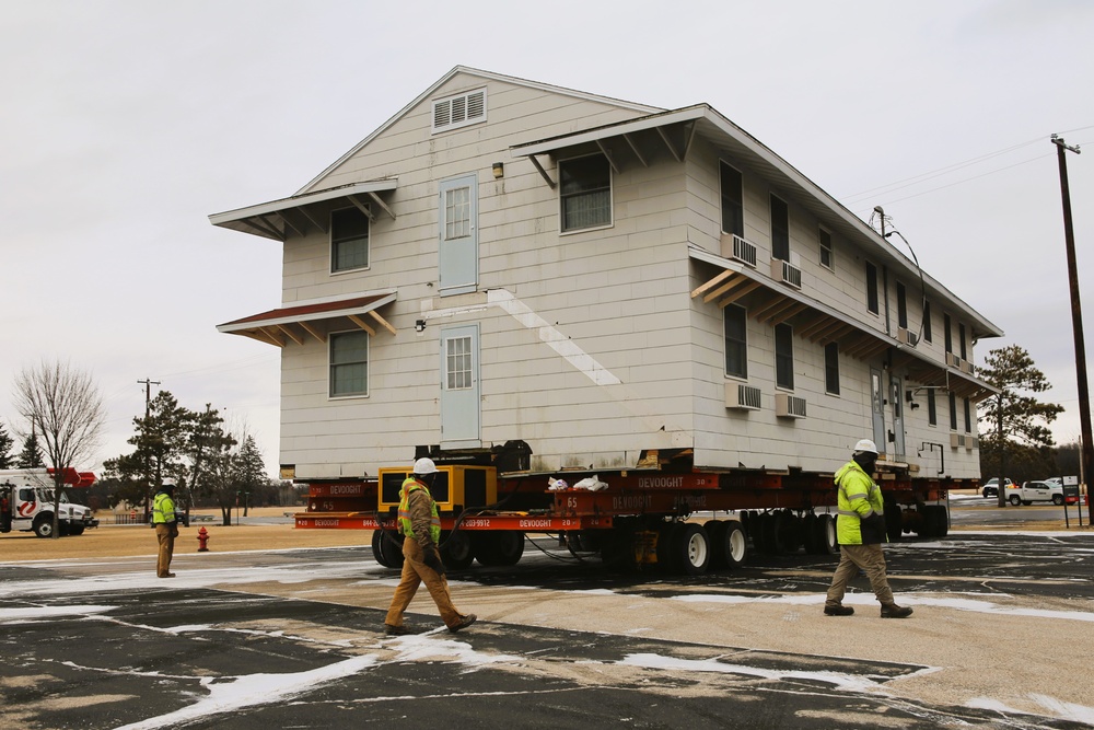 Contractors move first of five World War II-era barracks in 2025 at Fort McCoy