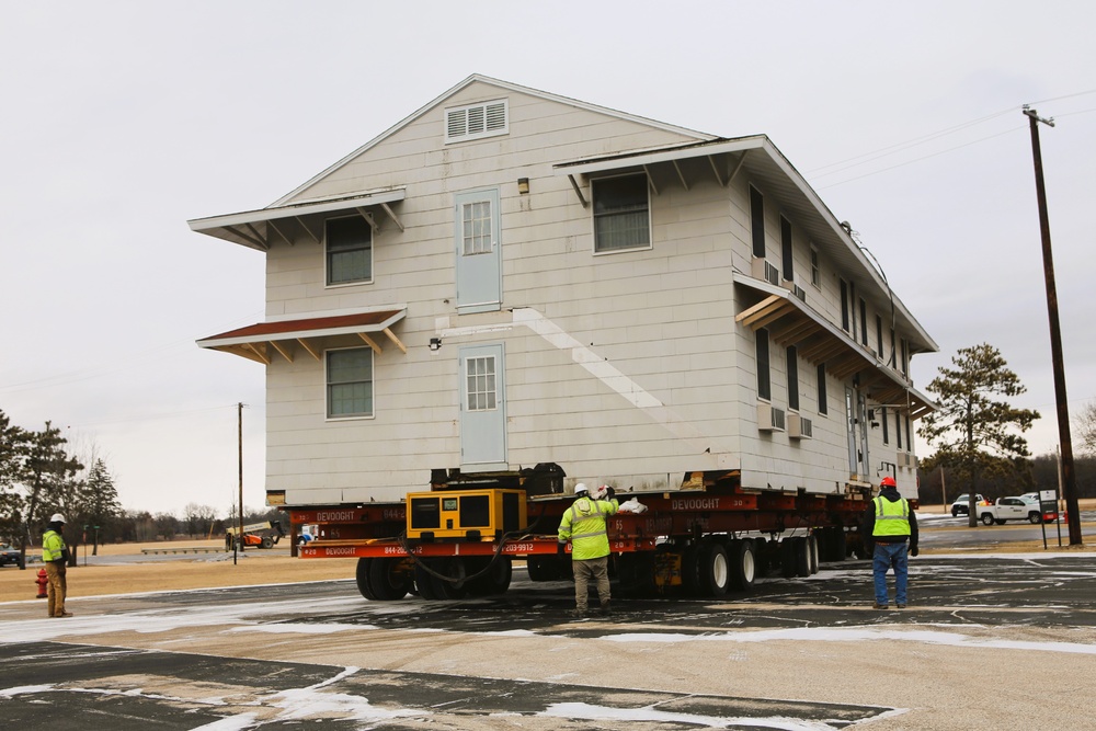 Contractors move first of five World War II-era barracks in 2025 at Fort McCoy