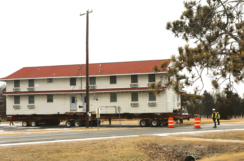 Contractors move first of five World War II-era barracks in 2025 at Fort McCoy