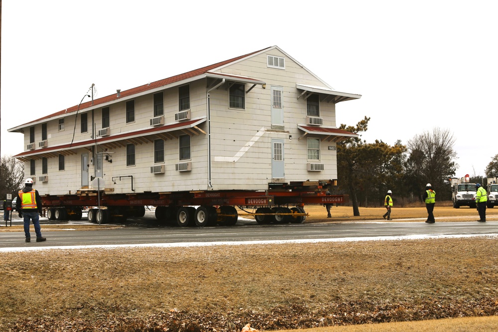 Contractors move first of five World War II-era barracks in 2025 at Fort McCoy