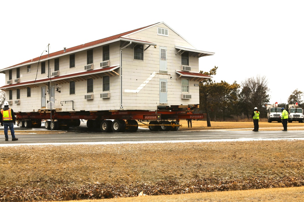 Contractors move first of five World War II-era barracks in 2025 at Fort McCoy