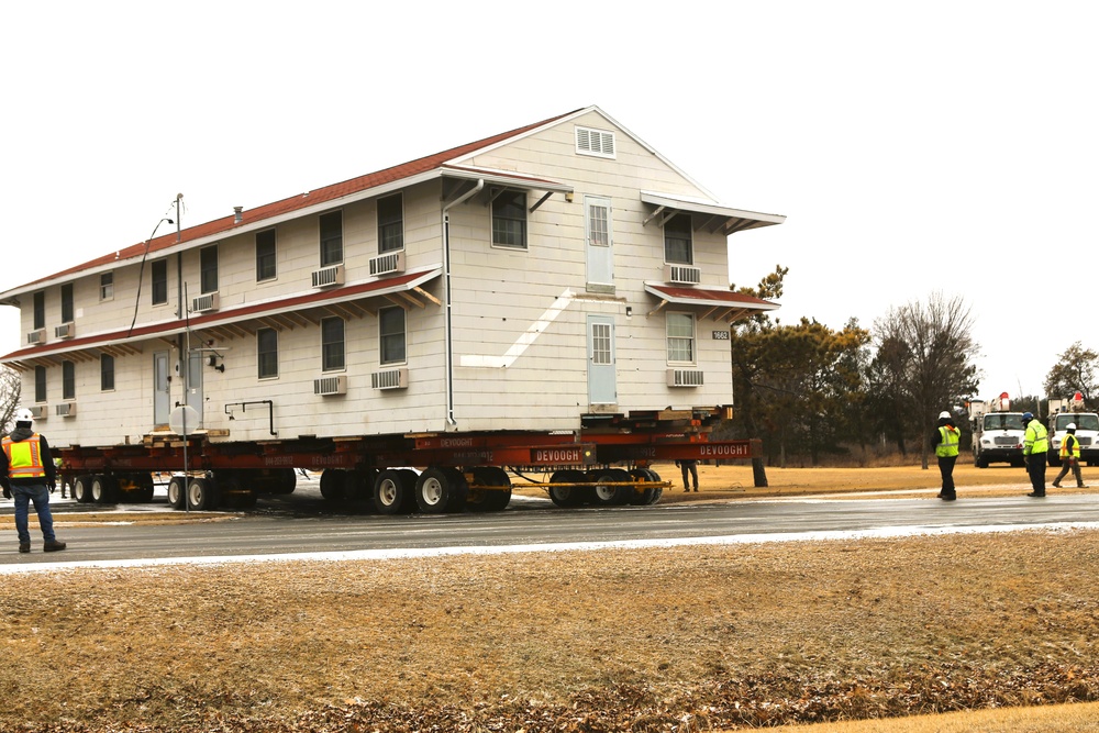 Contractors move first of five World War II-era barracks in 2025 at Fort McCoy