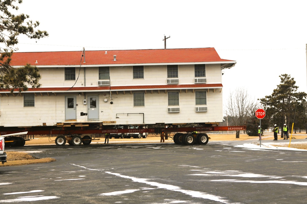 Contractors move first of five World War II-era barracks in 2025 at Fort McCoy