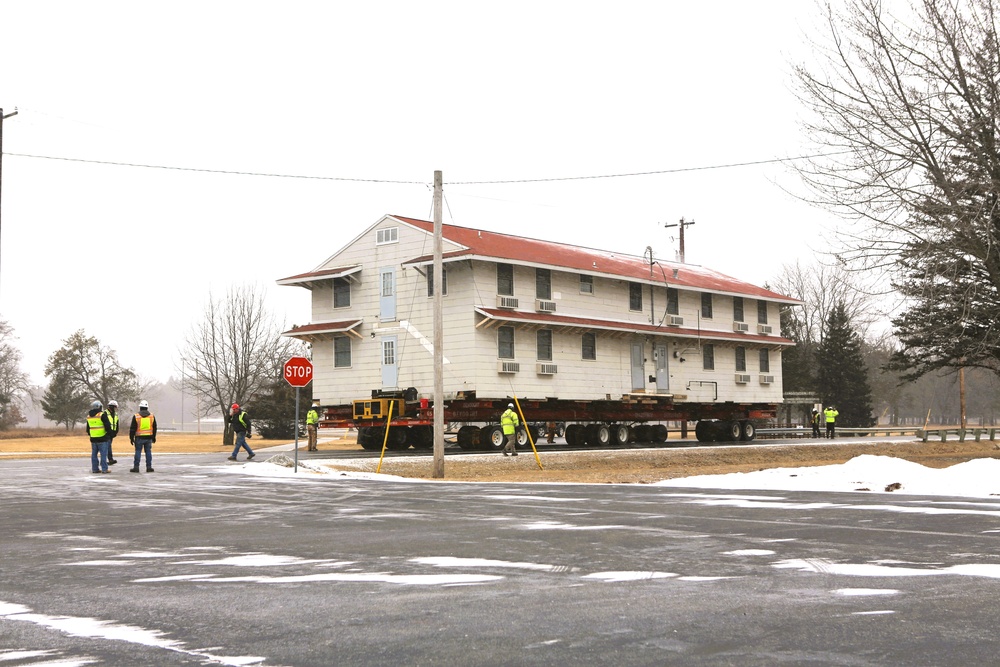 Contractors move first of five World War II-era barracks in 2025 at Fort McCoy