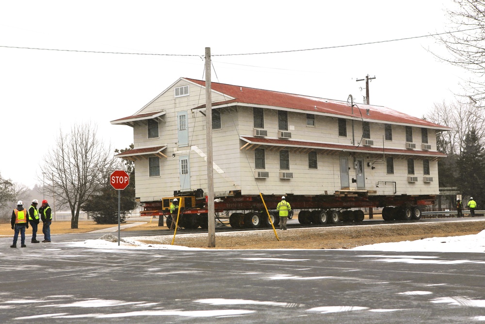 Contractors move first of five World War II-era barracks in 2025 at Fort McCoy