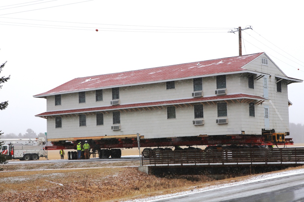 Contractors move first of five World War II-era barracks in 2025 at Fort McCoy