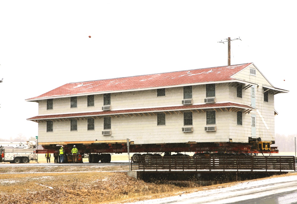 Contractors move first of five World War II-era barracks in 2025 at Fort McCoy