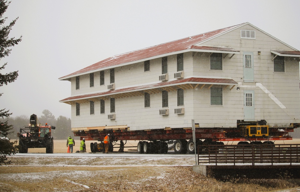 Contractors move first of five World War II-era barracks in 2025 at Fort McCoy