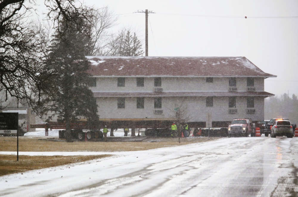 Contractors move first of five World War II-era barracks in 2025 at Fort McCoy