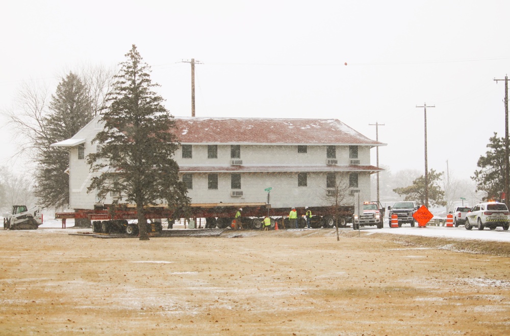 Contractors move first of five World War II-era barracks in 2025 at Fort McCoy