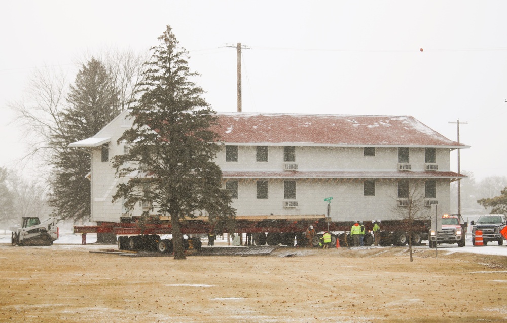 Contractors move first of five World War II-era barracks in 2025 at Fort McCoy