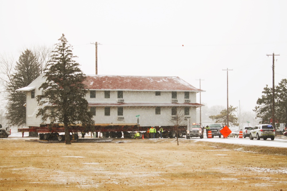 Contractors move first of five World War II-era barracks in 2025 at Fort McCoy