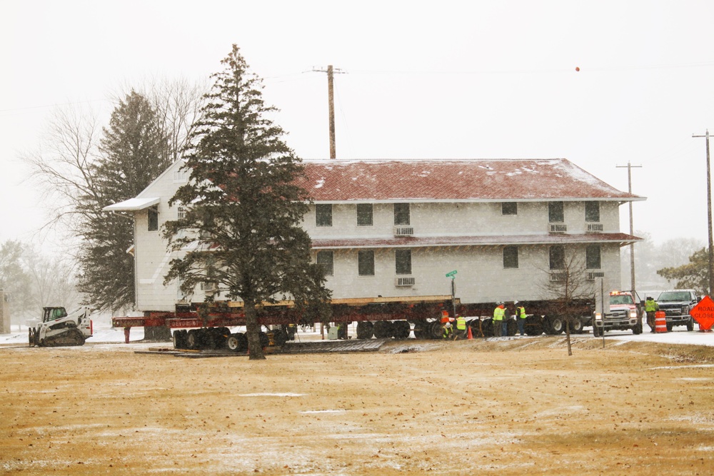 Contractors move first of five World War II-era barracks in 2025 at Fort McCoy