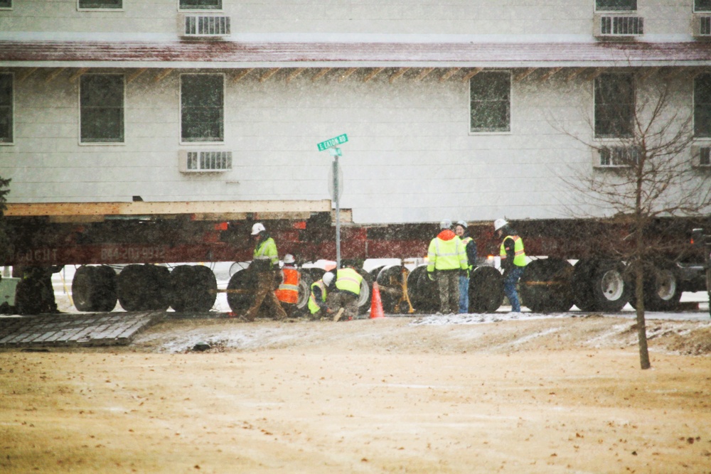 Contractors move first of five World War II-era barracks in 2025 at Fort McCoy