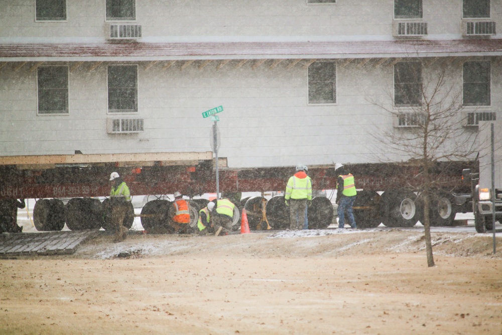 Contractors move first of five World War II-era barracks in 2025 at Fort McCoy