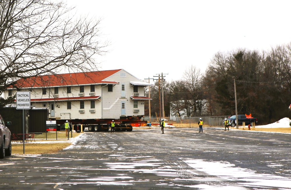 Contractors move first of five World War II-era barracks in 2025 at Fort McCoy