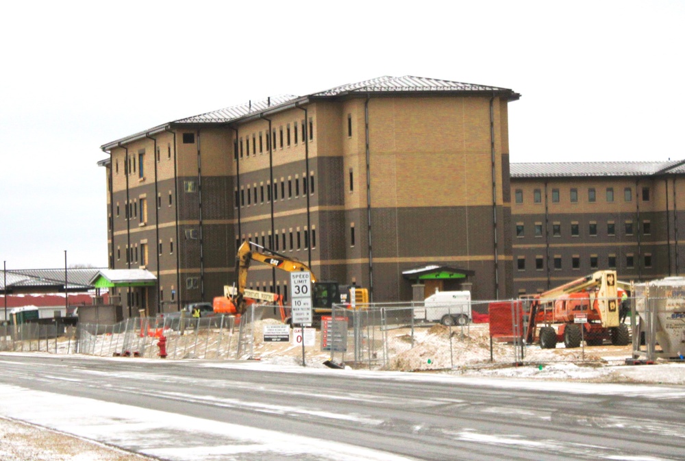 January 2025 barracks construction operations for South Barracks Project at Fort McCoy