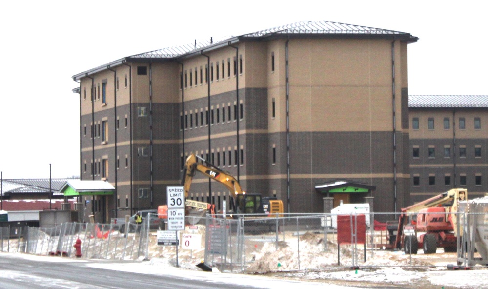 January 2025 barracks construction operations for South Barracks Project at Fort McCoy