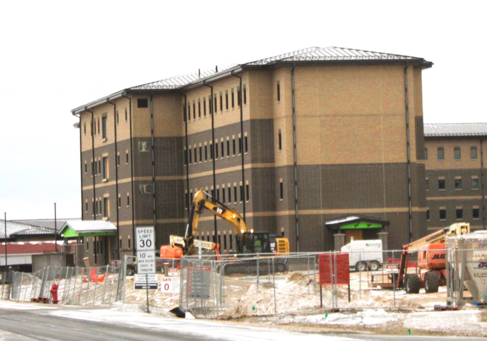 January 2025 barracks construction operations for South Barracks Project at Fort McCoy