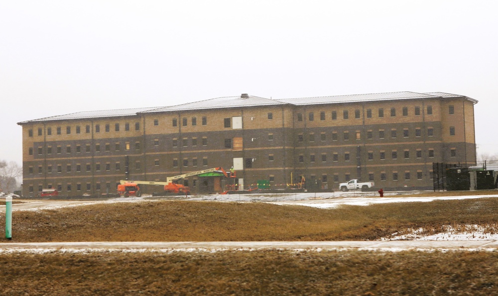 January 2025 barracks construction operations for South Barracks Project at Fort McCoy