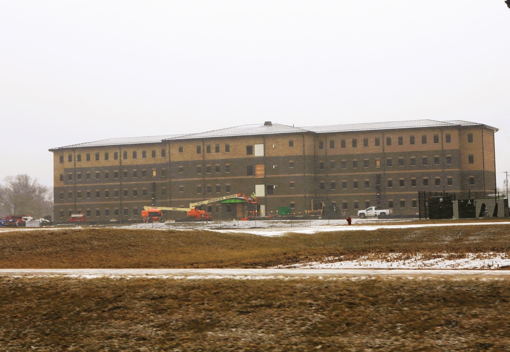 January 2025 barracks construction operations for South Barracks Project at Fort McCoy