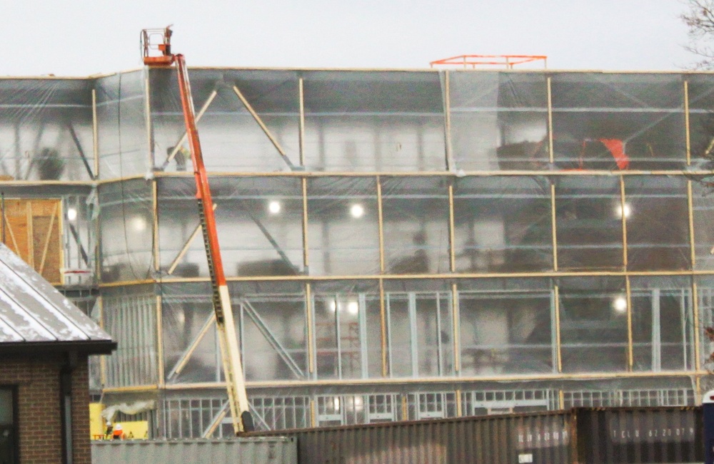 January 2025 barracks construction operations for East Barracks Project at Fort McCoy