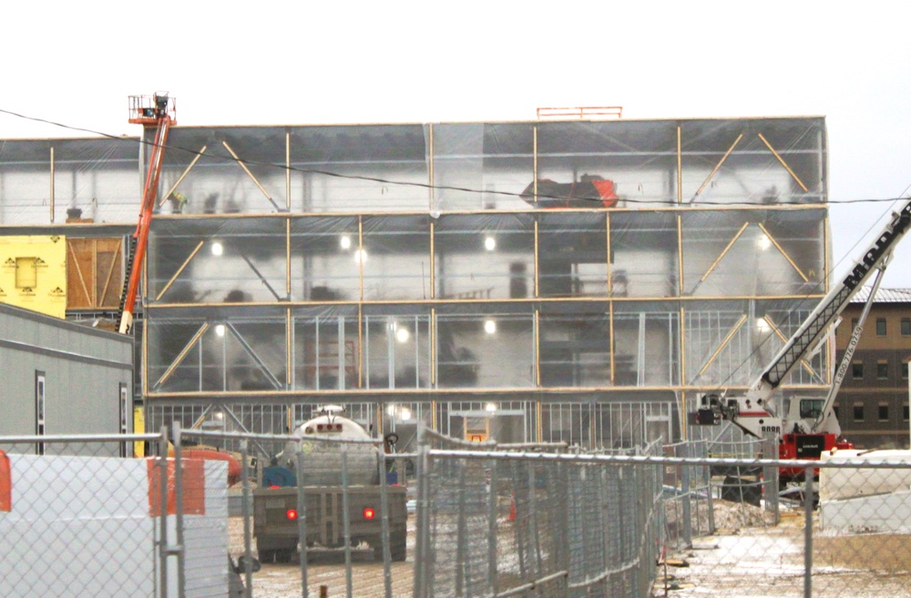 January 2025 barracks construction operations for East Barracks Project at Fort McCoy