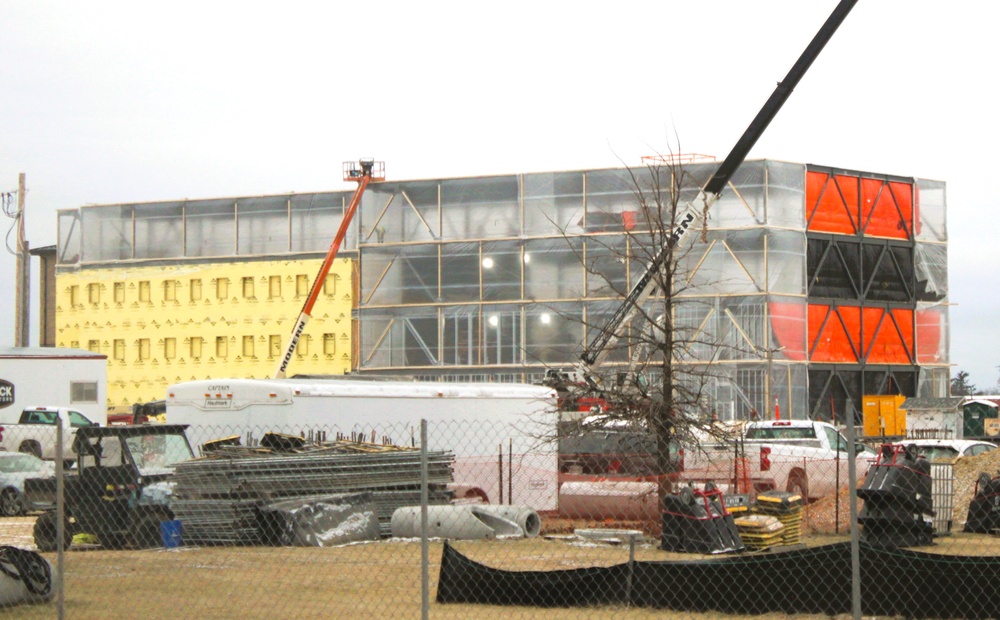 January 2025 barracks construction operations for East Barracks Project at Fort McCoy