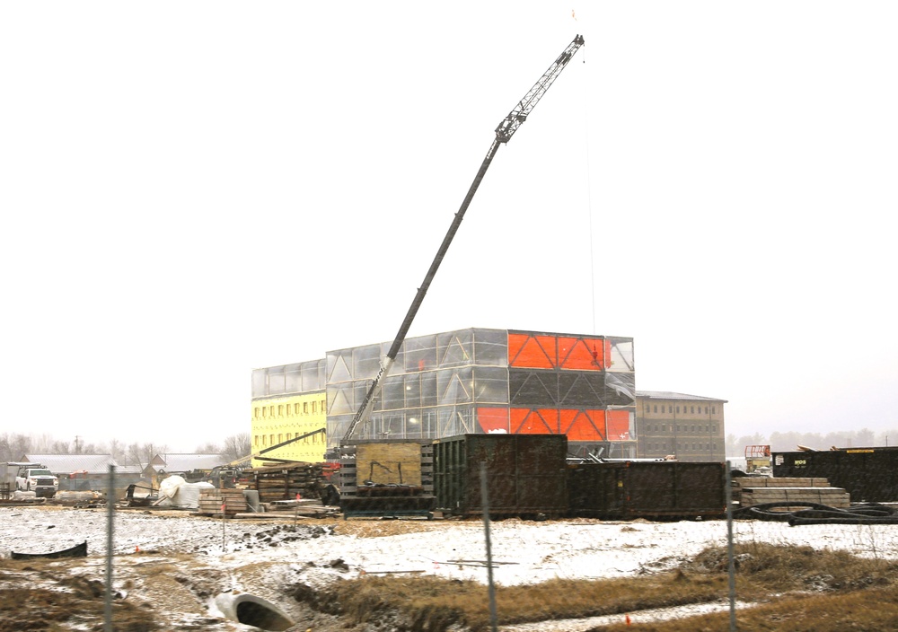 January 2025 barracks construction operations for East Barracks Project at Fort McCoy