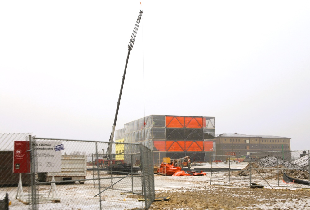 January 2025 barracks construction operations for East Barracks Project at Fort McCoy