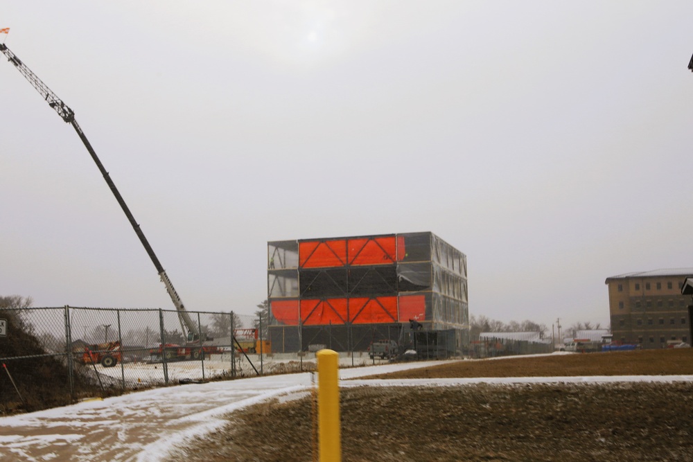 January 2025 barracks construction operations for East Barracks Project at Fort McCoy