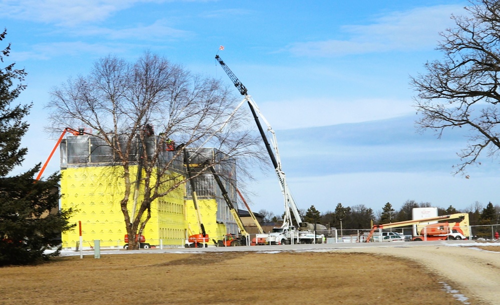 January 2025 barracks construction operations for East Barracks Project at Fort McCoy