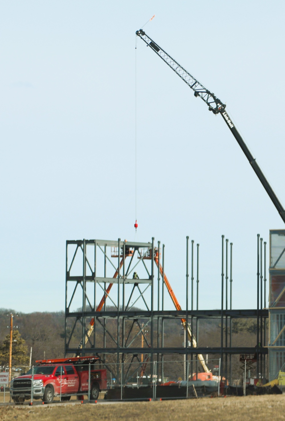 January 2025 barracks construction operations for East Barracks Project at Fort McCoy